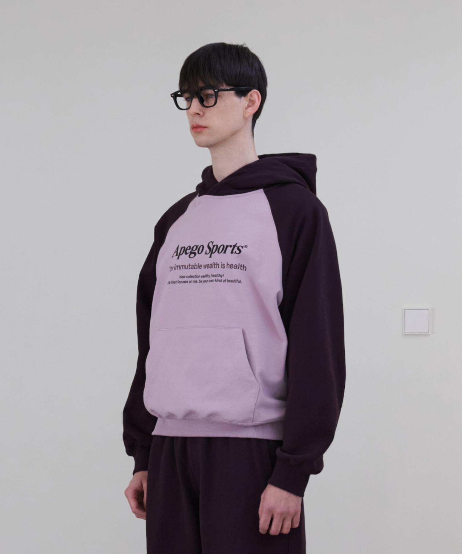 Apego Sports Raglan Logo Hoodie Pink #1(Ws)