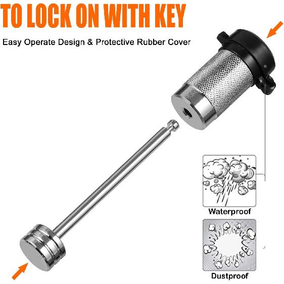 Trailer Coupler Lock 1/4'' Dia, 3-3/8'' Span Trailer Tongue Lock Fits Latch-T