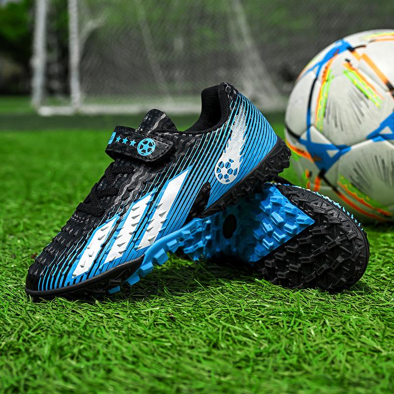 Children's Football Shoes Broken Nails Boys and Girls Anti-skid Training Shoes Velcro Short Nails Artificial Grass Children's Foot Training Shoes