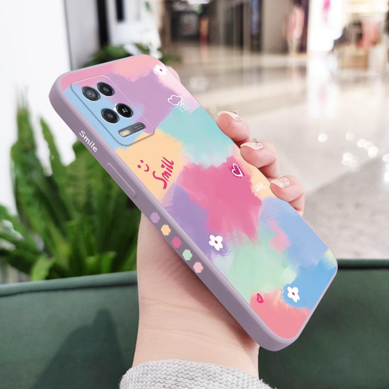 

Rainbow Flower Phone Case For OPPO A54 A74 A57 A77 A78 A96 A76 A95 A94 A83 A53 A72 A52 A9 A5 A12 A31 2020 S 4G 5G Cover A57(A77) 5G