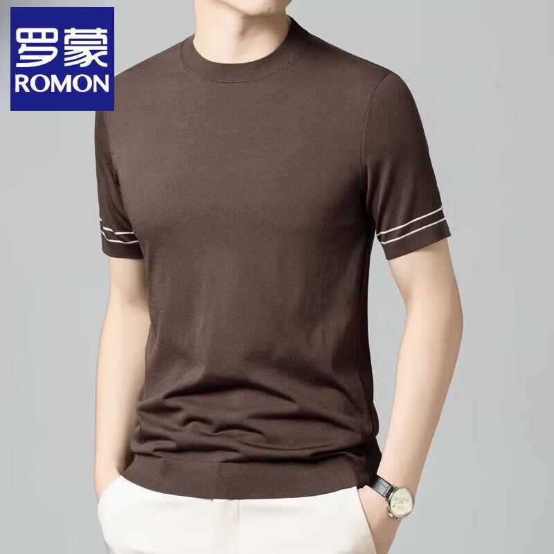Luomeng Men s Silk Blend Cool-Feel Short Sleeve T-Shirt EU 42