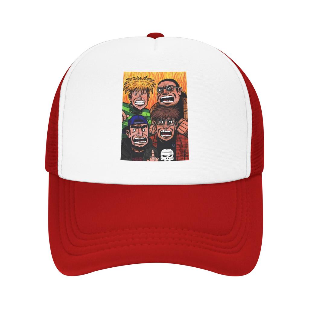 Eltingville Club The Team Drawing Mesh Sun Hats Outdoor Sport Breathable Baseball Caps Couple Fitted Retro Print Trucker Hat