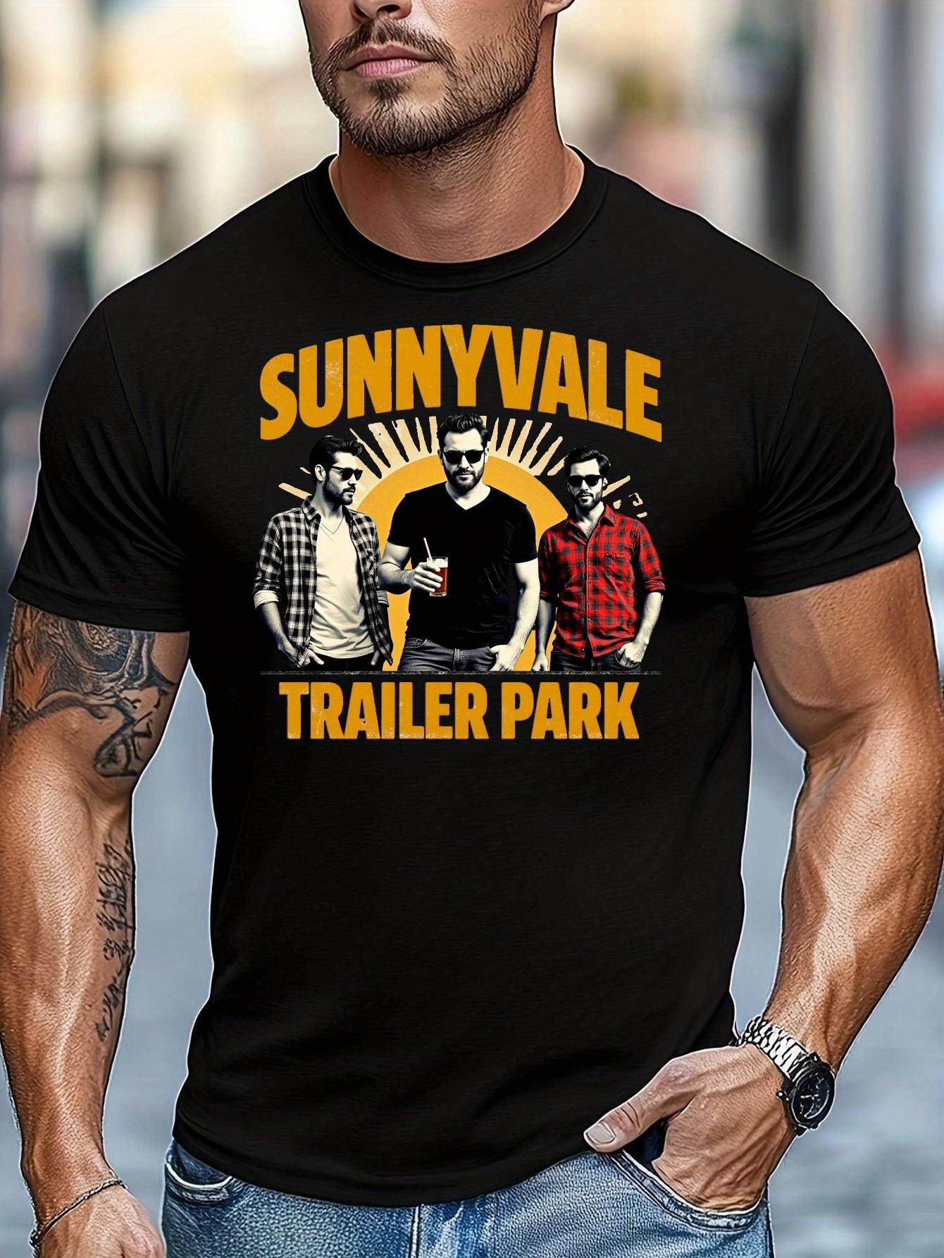 Casual Summer T-shirt - Sunnyvale Trailer Park Graphic Print XXXL