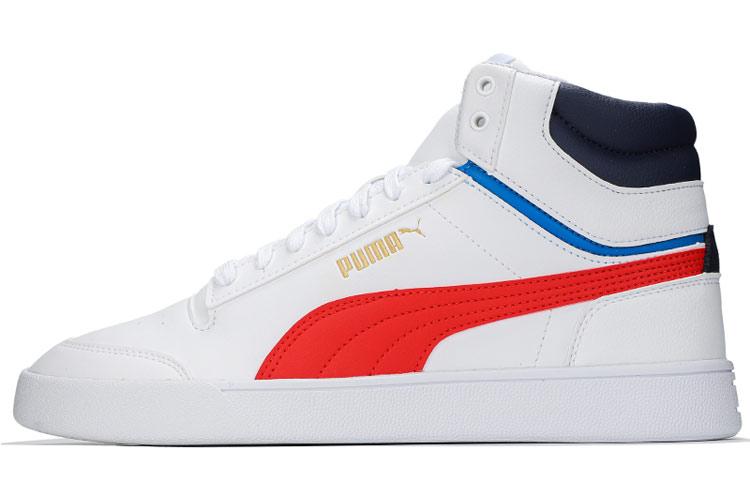 PUMA Shuffle Mid White High Risk Red 380748-03 36