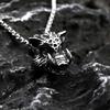 Stainless Steel Wild Boar Head Pendant Necklace - Punk Rock, Cool, Retro Design.