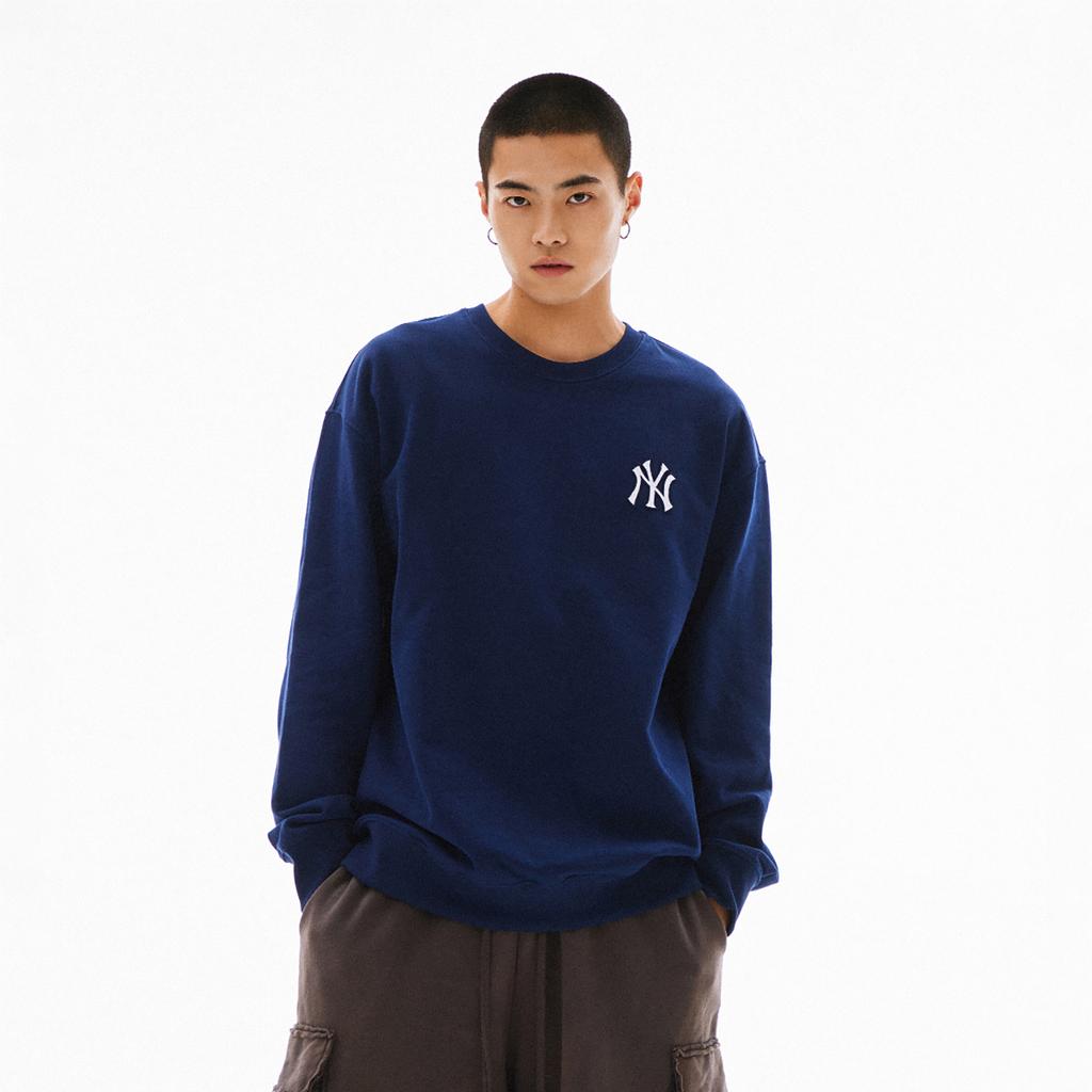 New MLB Sweatshirts Unisex Navy Blue 3AMTM0441-50NYS