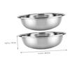 SEWOART 2-Piece Stainless Steel Wash Basin, Large Capacity, Flat Bottom, Washing Bowl for Vegetables, Rice, Fruits, Home Kitchen Accessories, Stackabl