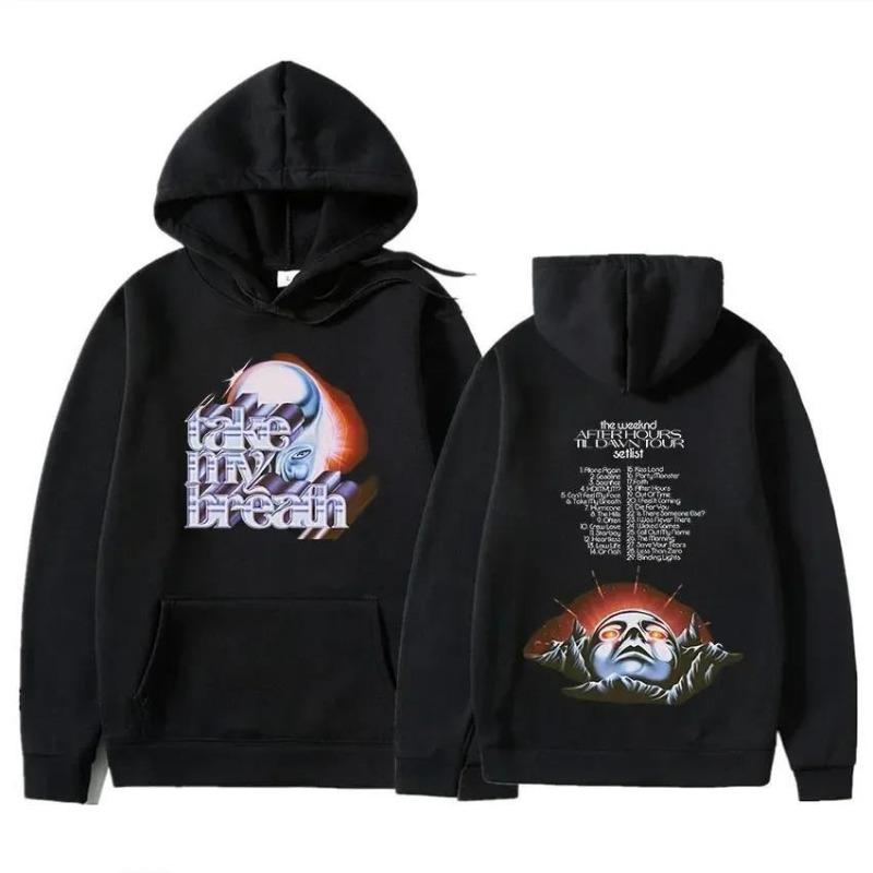 Sangeren The Weeknd Hettegenser After Hours Til Dawn Fm Musikkalbum Hettegensere Trykk Casual Unisex Høst Vinter Fleece Streetwear