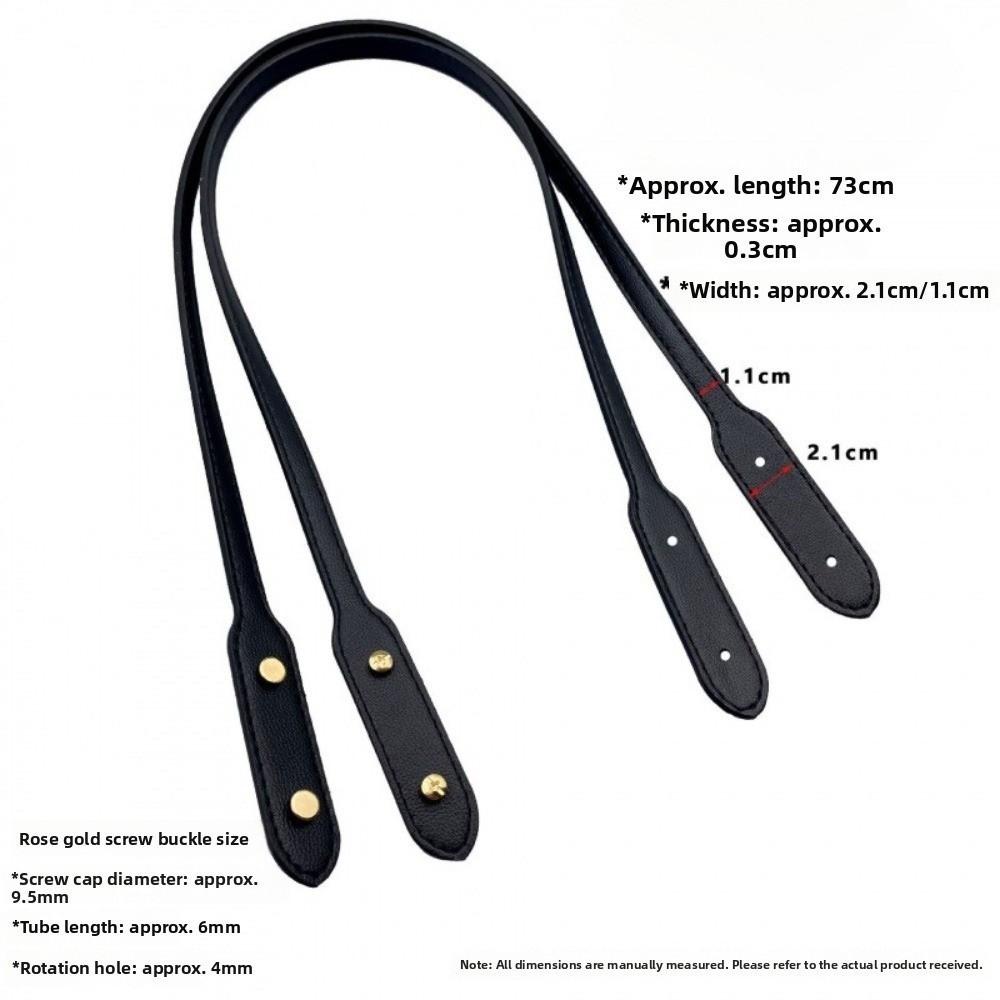 2pcs Practical 2pcs Bag Straps 73cm Length With Rivets Shoulder Bag Strap Detachable PU Leather Handle Strap DIY Crafting