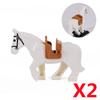 Medieval Military Castle Knight Building Blocks Riding Horse Wolf Bear Animal Vest Weapon Flag Saddle Dragon Toy Brick Gift K024