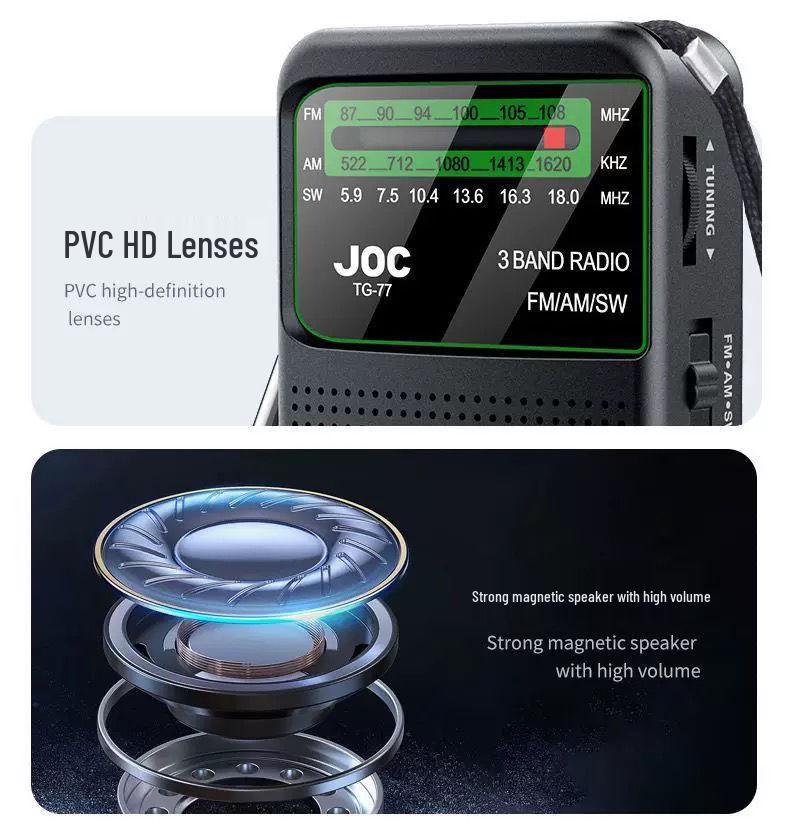 Multi-Function Rechargeable Radio with Auto Search & Large Volume for Seniors