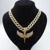 Voll besetzter Diamant Engelsgöttin Legierung Anhänger für Männer und Frauen, Trendy, Personalisiert, Modischer Hip Hop, U-förmige Cubanische Halskette