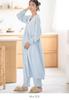 Maternity Open Front Long Sleeve Pajamas Cotton Blend Soft Smooth Switching Gathered Hospitalization L Saxophone [ANGELIEBE] Prenatal/Postnatal