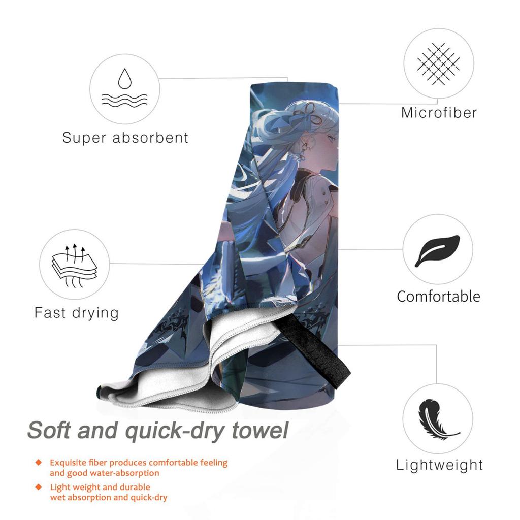 Jinhsi Wuthering Waves Beach Towel Soft Microfiber Quick Dry Absorbent Quick Towels For Bath
