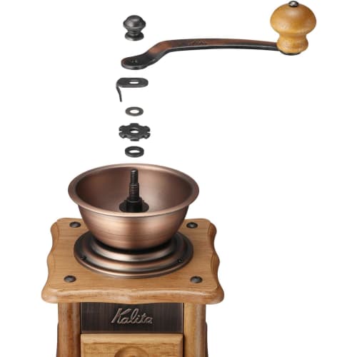 Kalita AC-1 Coffee Mill, Wooden, Durable Cast Iron Cutter, Copper Plate Mill, Adjustable Coarseness, Hand Grinder, Manual Coffee Mill [#42067]