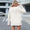 Autumn and Winter Women's Sweater Hundred Solid Color Loose Bottom Knit Sweater Pullover Sweater