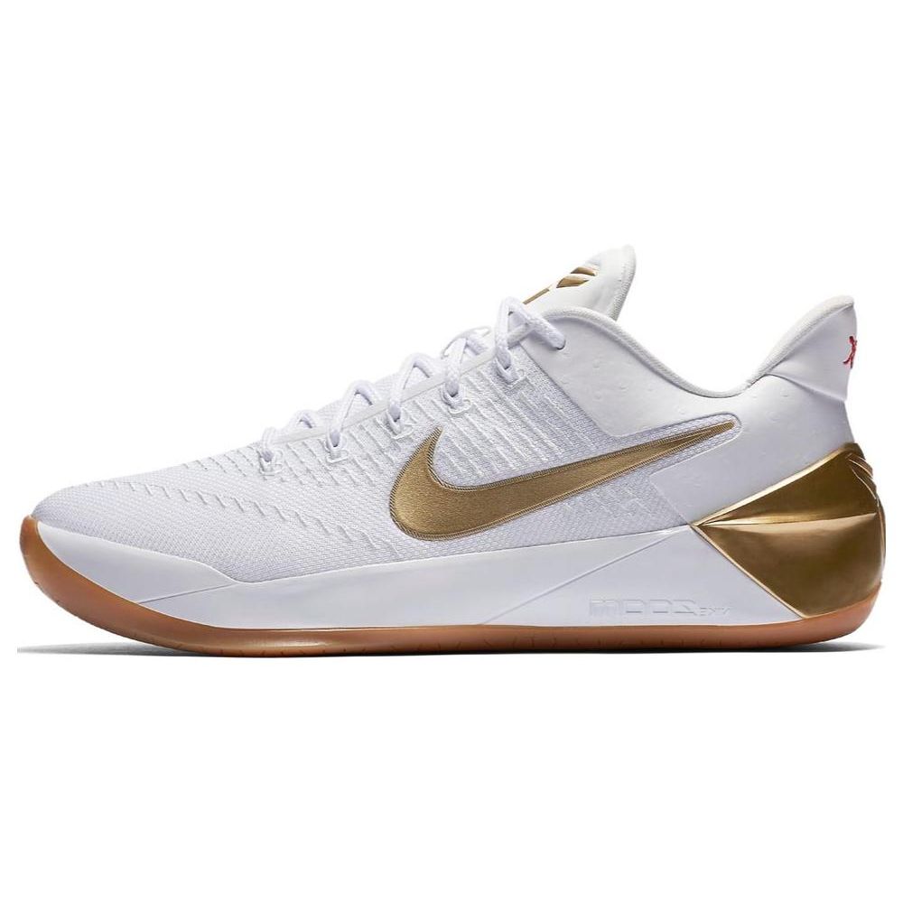 Nike Kobe AD Big Stage Gold Comfortable Non-Slip Lightweight Low-Top Basketball Shoes Men Sneaker White Platinum 852427-107