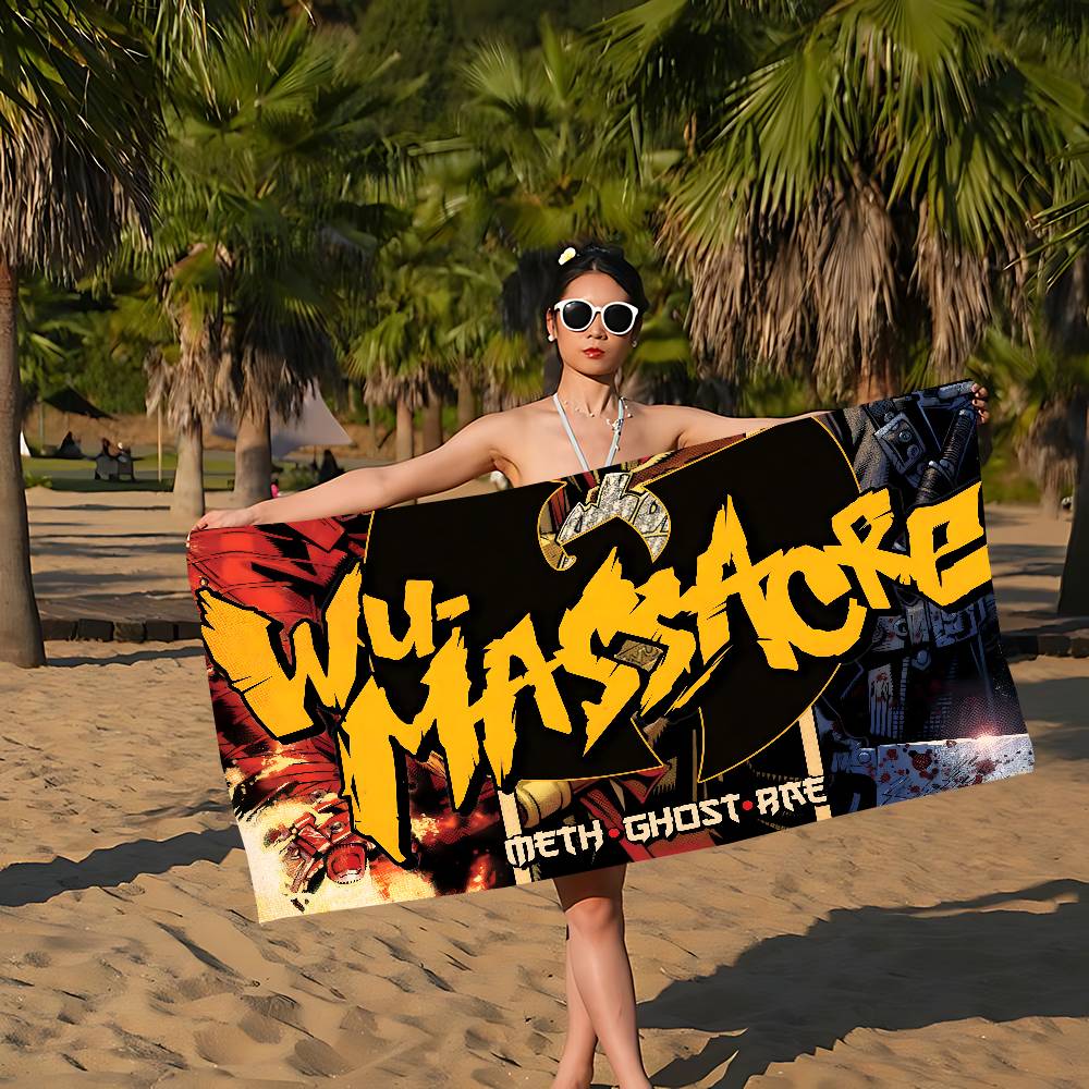 WU-T--TANG CLAN Band Anime Beach Swimming Towel Soft Absorbent Washcloth Children's Gifts for Kids Travel Camping Gym