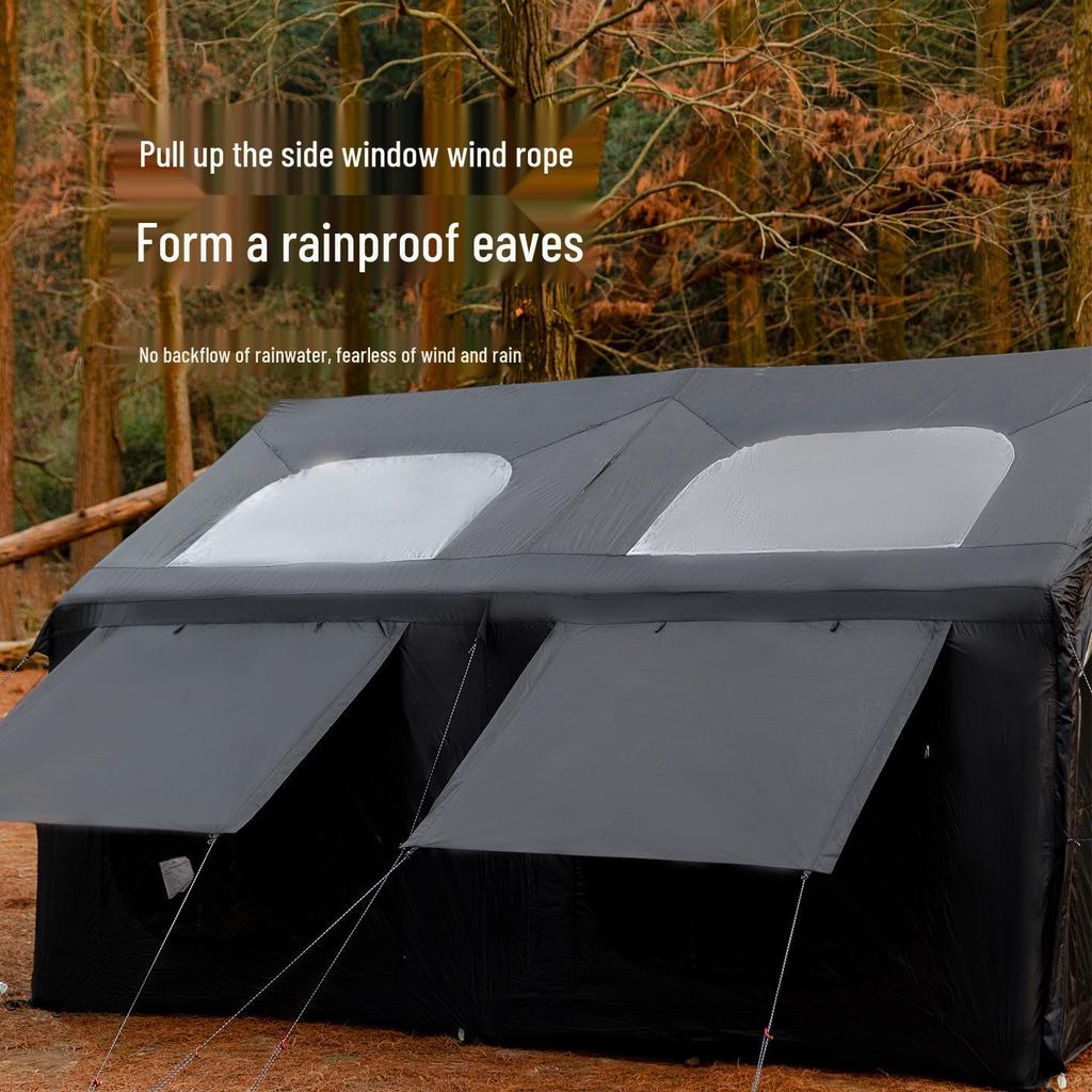 Mountain Guest Inflatable Tent, 13.6 sqm, Large Capacity, Rainproof, Multi-person Outdoor Camping Tent