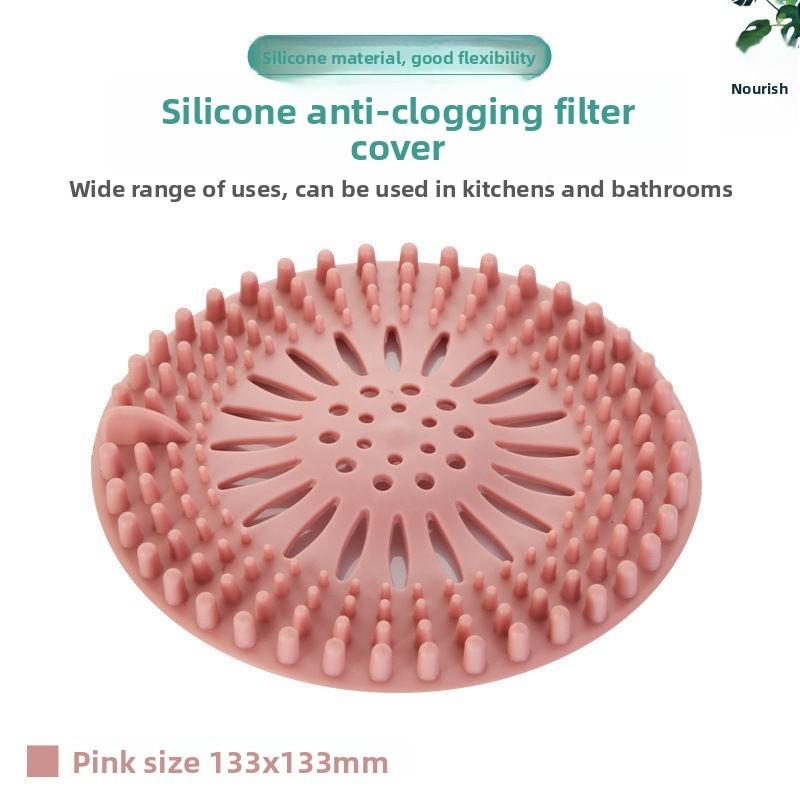 Silicone Drain Cover With Hair Filter For Bathroom Kitchen Preventing Clogs Nonslip Mat