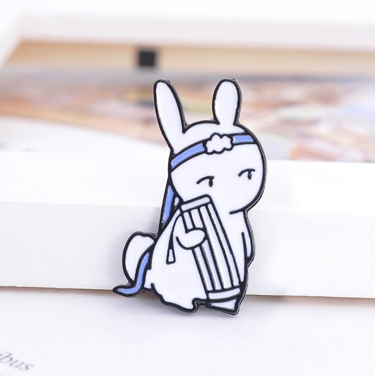 Popular Drip Glaze Rabbit Brooch - European and American Anime Fashion Accessory