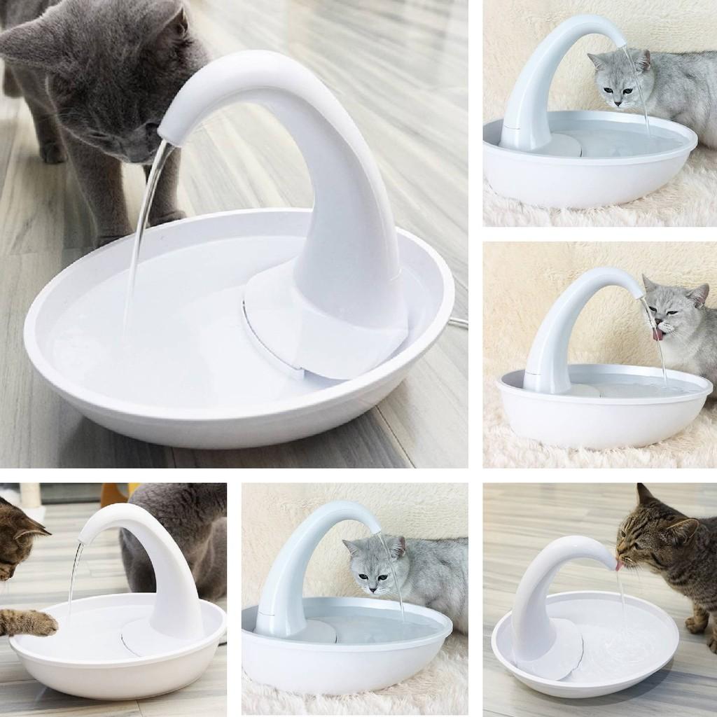 Pioneerpet Schwan Haustier-Trinkbrunnen Ideal für Katzen und Hunde mit leisem Betrieb und einfachen Reinigungsfunktionen