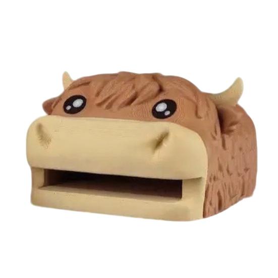 

Highland Cow Desk Organizer Cute Cow Memo Pad Dispenser with 3 Reusable Stencils Funny Animal Pen Stand for Office Workers Students розовый