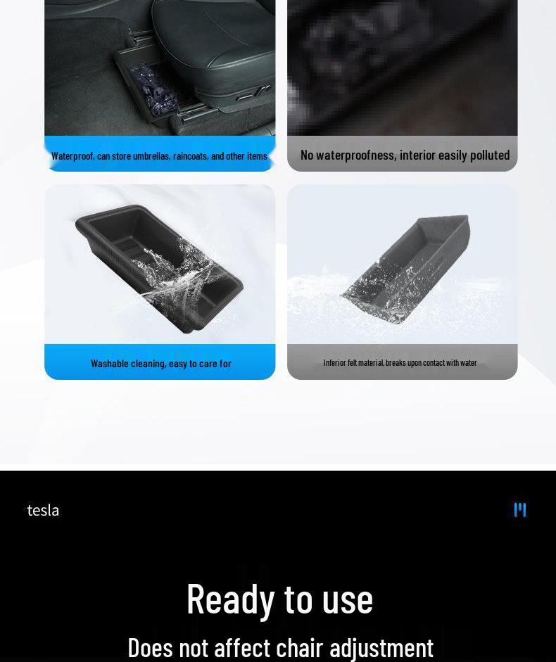 Under-Seat Storage Box for Tesla Model Y (Refresh Version) - Organizer Modification Accessories