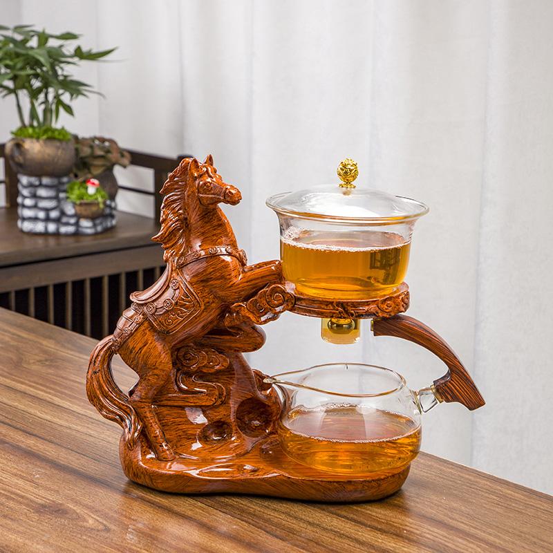 Creative Automatic Teapot Tea Infuser Magnetic Water Diversion Heat-resistant Kungfu Tea Drinking Chinese Glass Tea Set