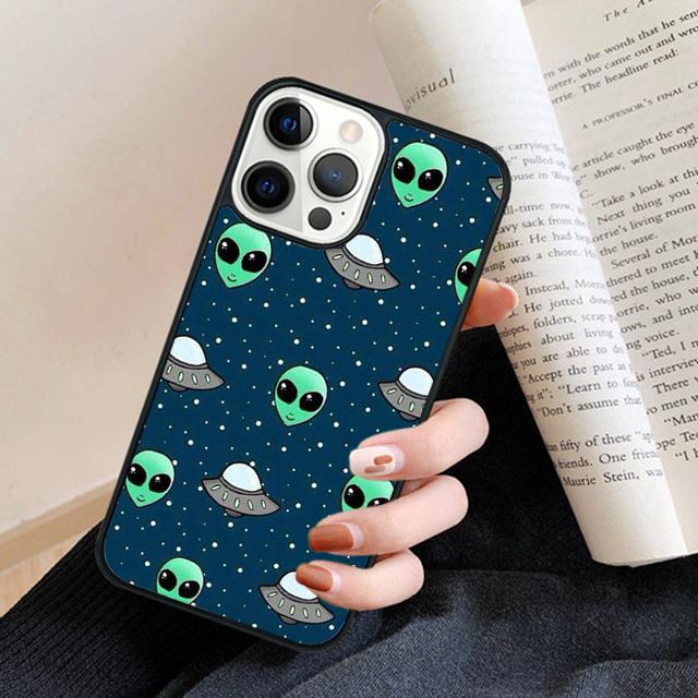 Cartoon Alien Phone Case Cover For iPhone 17 Air 16 15 14 Plus 12 13 Pro Max Coque Shell Fundas