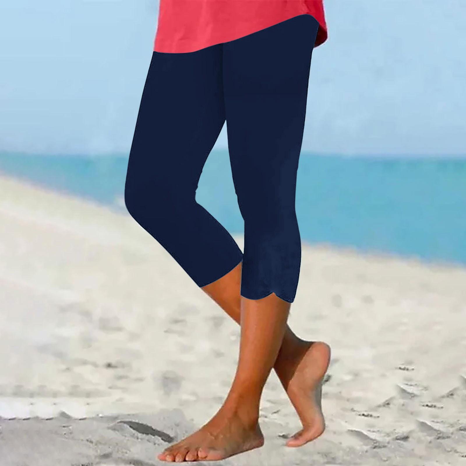 

Pants For Women Stretch 3/4 Length Lace Leggings Casual Athletic Running Workout Yoga Pants S Темно-синій