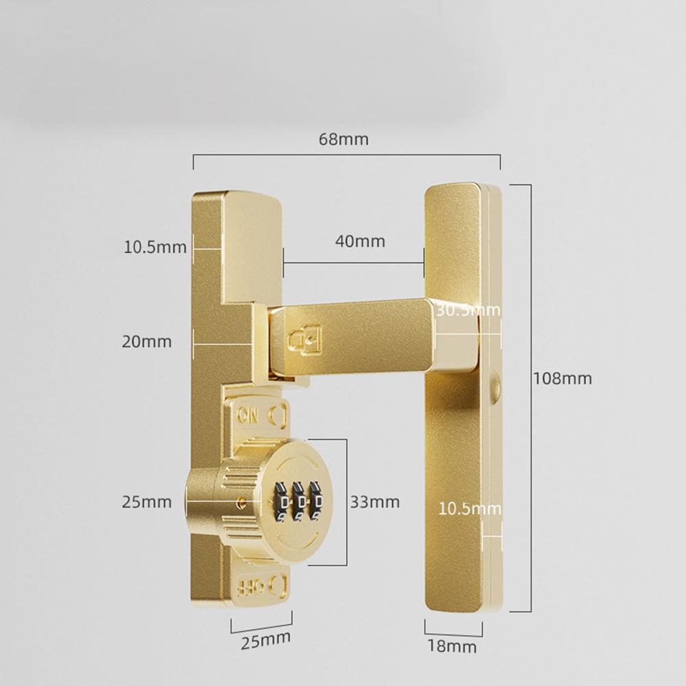 Door Password Lock 90 Degrees Sliding Door Latch Lock Free-Punch Refrigerator Cabinet Door Bolt Barn Gate Password Lock
