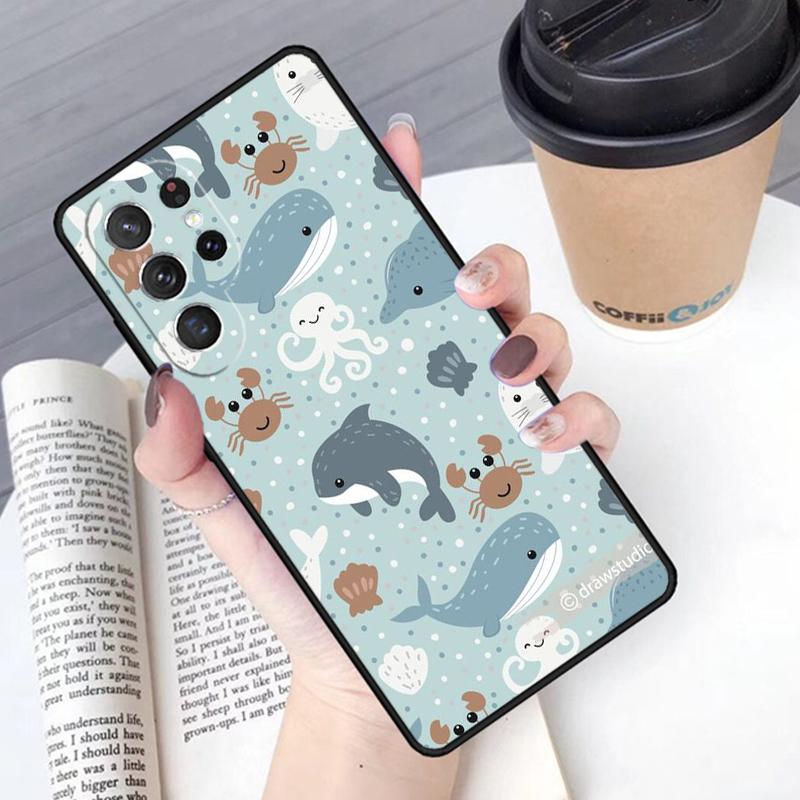 Baby Whale Phone Case Cover For Samsung Galaxy S24 S25 Ultra S21 S22 Ultra S10E Note 10 Plus Note 20 FE S23