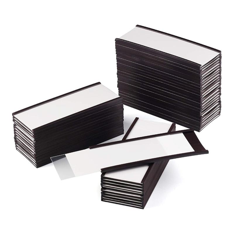 

A34R 40Pack Magnetic C Channel Label Holders For Metal Racks And Shelves With Protective Films And Replacement Strips 4X1.6In