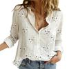 2023 European & American Women's Casual Loose Long Sleeve Cotton Linen Shirt - Solid Color