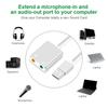 USB to 3.5mm Jacks Sound Adapter External Stereo Sound Card for /PC/Laptop, Microphones-Supported USB to Headphone Adapter