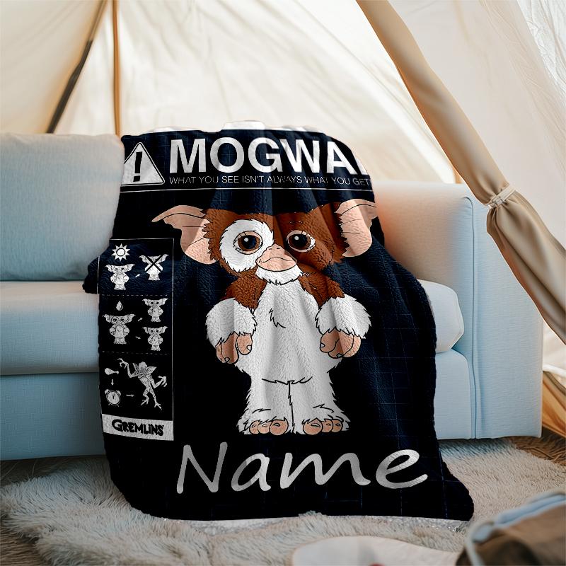 Personalized Custom Name Blanket - Gremlins Print Design,Blanket for Sofa,Bed,Travel,Camping - Soft and Warm, Great Gift