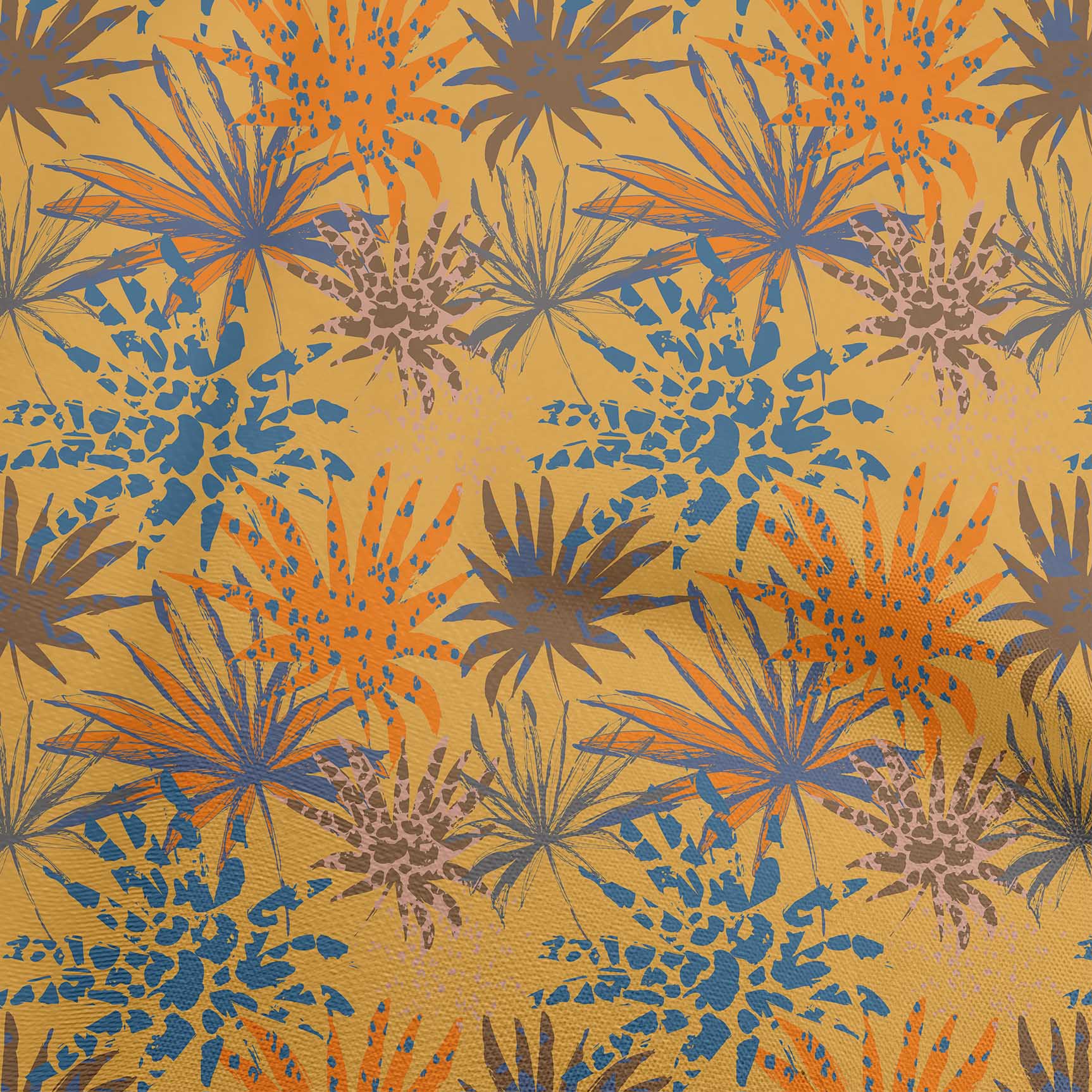 

oneOone Бавовняна флекс Темно-пурпурова тканина Тропічний лист із текстурою Тканина для пошиття друкованої тканини для рукоділля у дворі 40 дюймів 42 Inch Wide - Viscose Chiffon жовтий