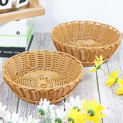 Härte Rattan Gewebte Servierkörbe Haushalt Handgewebter Korb für Brot Obst Gemüse 7 Stile Rattan Korb