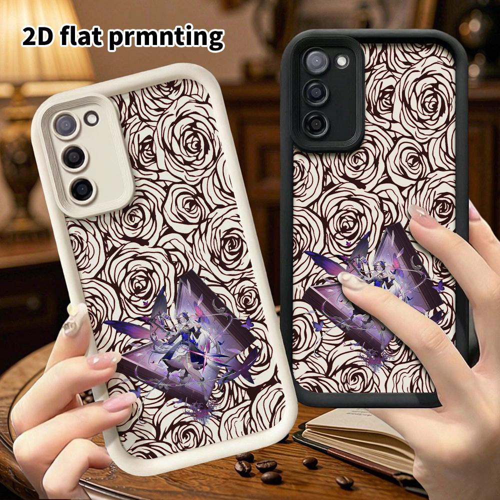 Phone Case: 2D Flat Samsung Galaxy A34 A35 M05 M06 S20 S22 S21 FE Plus 5G Protective Case, Cat Ear Girl, Christmas and Halloween Gift
