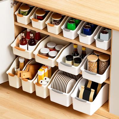 Drawer-Type Cabinet Storage Box With Pulley Gap Sundries Kitchen Storage Box Large Capacity Multifunctional Storage Box