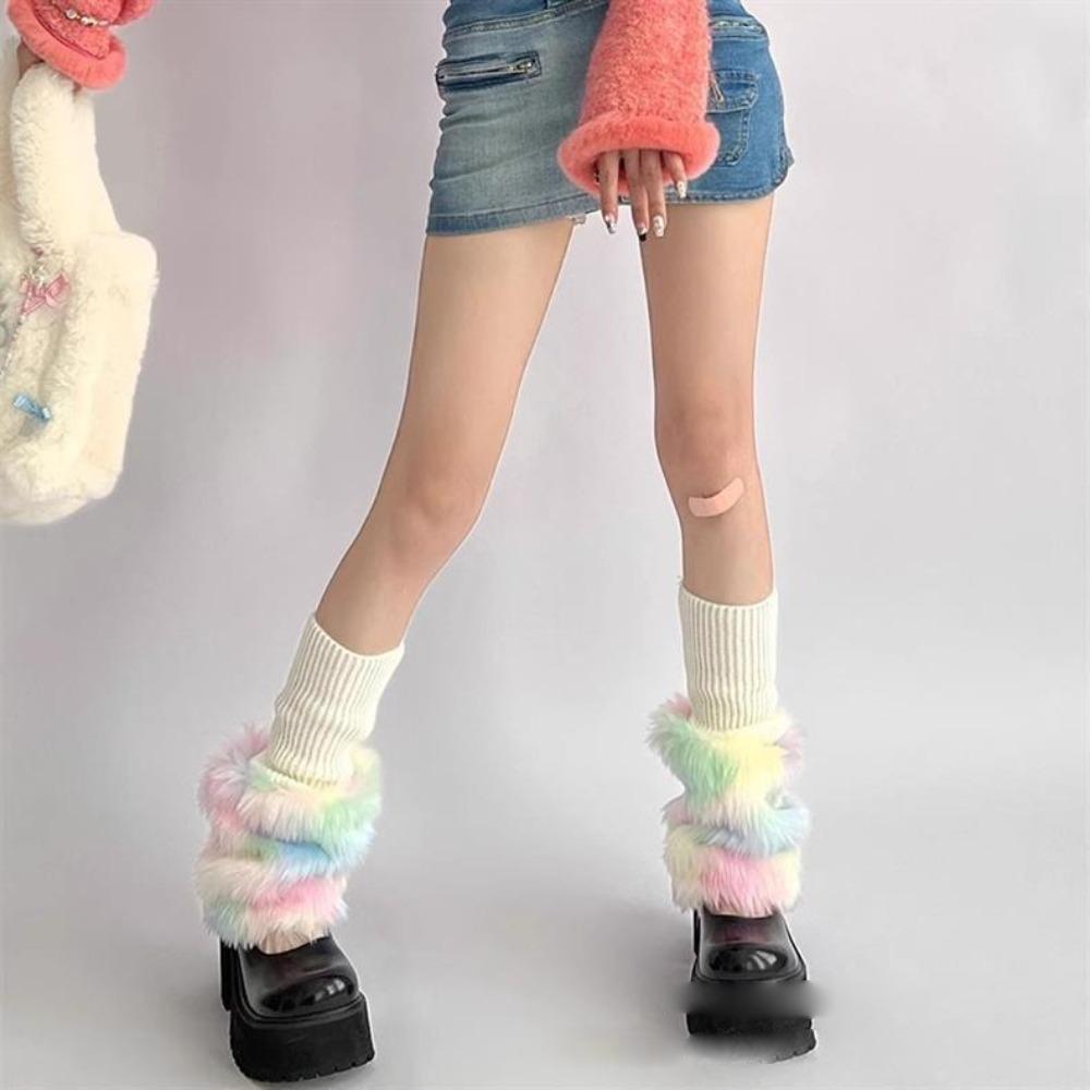 Warm Plush Fluffy Boots Cover Y2K Leggings Leg Warmer New Pile Socks  Gift