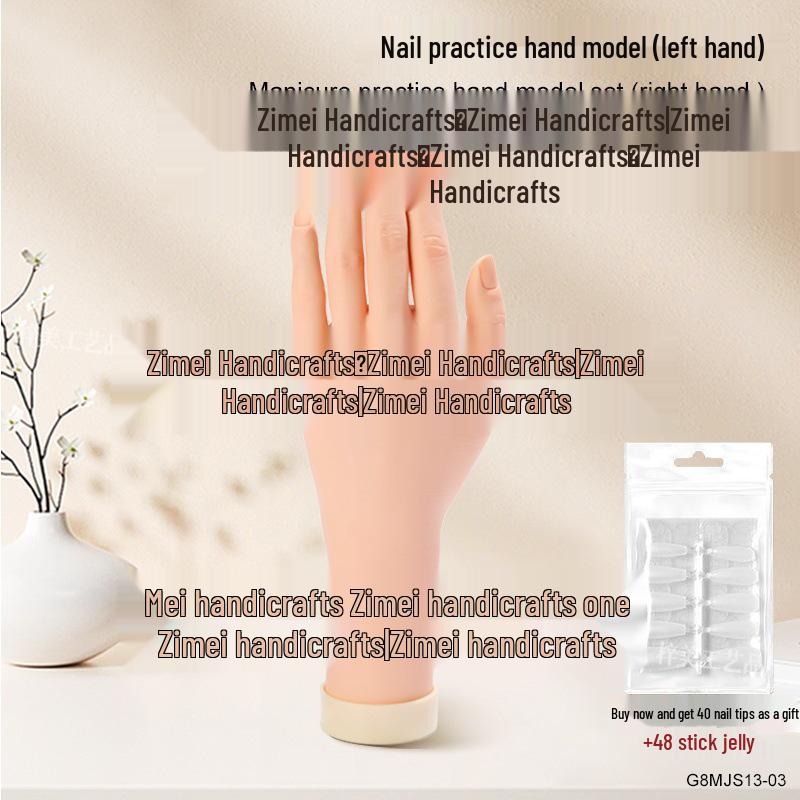 

Подвижная силиконовая рука-модель для практики маникюра для вставки и демонстрации типсов