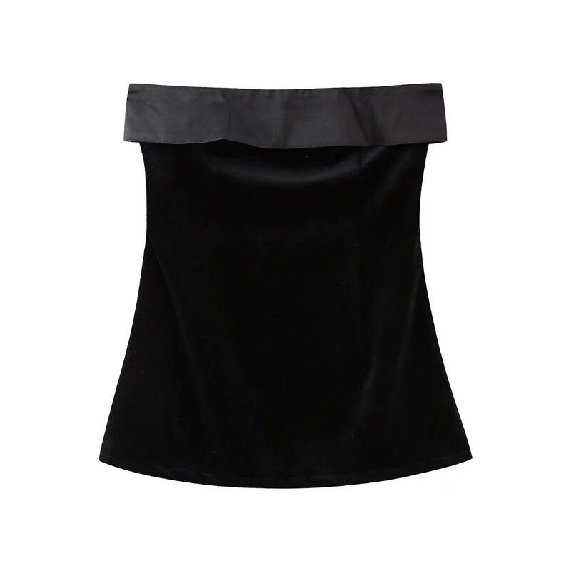 Fashion Style Fall and Winter New Arrival Women's Clothing Stylish Fashion Slim Looking All-Matching Slim Fit Velvet Tube Top Dress Skirt