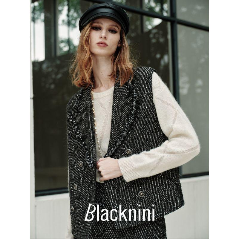 Blacknini Yin Huafu/Limited "Can Ruo Stars" Return! Italy Sequin Tweed Vest/Pants