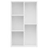 VidaXL Bookcase 5 Shelves 50x25x80 Cm, Reconstituted Wood, White, Modern Style, Sideboard or Office Shelf, 800162