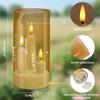 2/3Pc 3 in 1 Flickering Taper Candles Flameless Window Candles 5/8/10CM Tall Lighting with lampshade for Christmas Wedding Decor