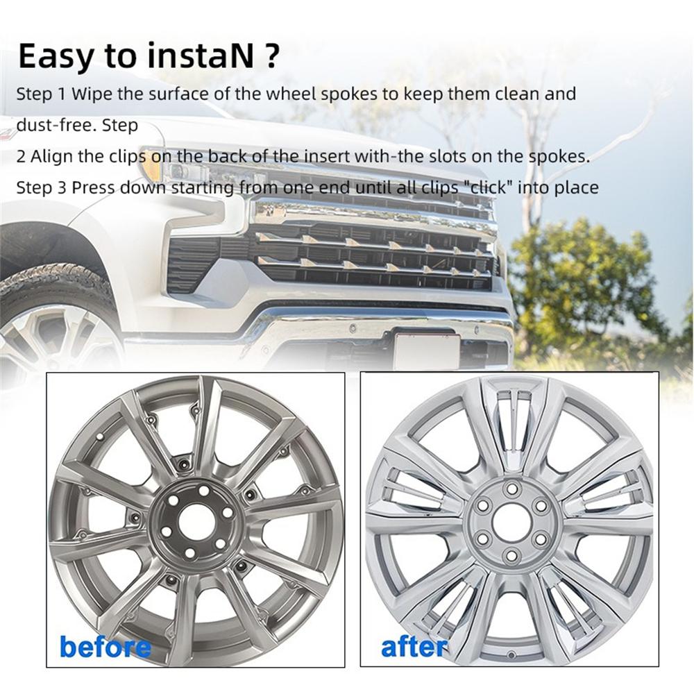 1x For 2021 2022 2023 Silverado Surburban 22" Wheel Chrome Spoke Insert 84803478