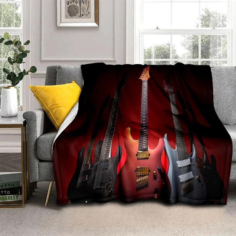 Electric Guitar 3D Classical Guitar Blanket,Soft Throw Blanket for Home Bedroom Bed Sofa Picnic Travel Office Cover Blanket Kids