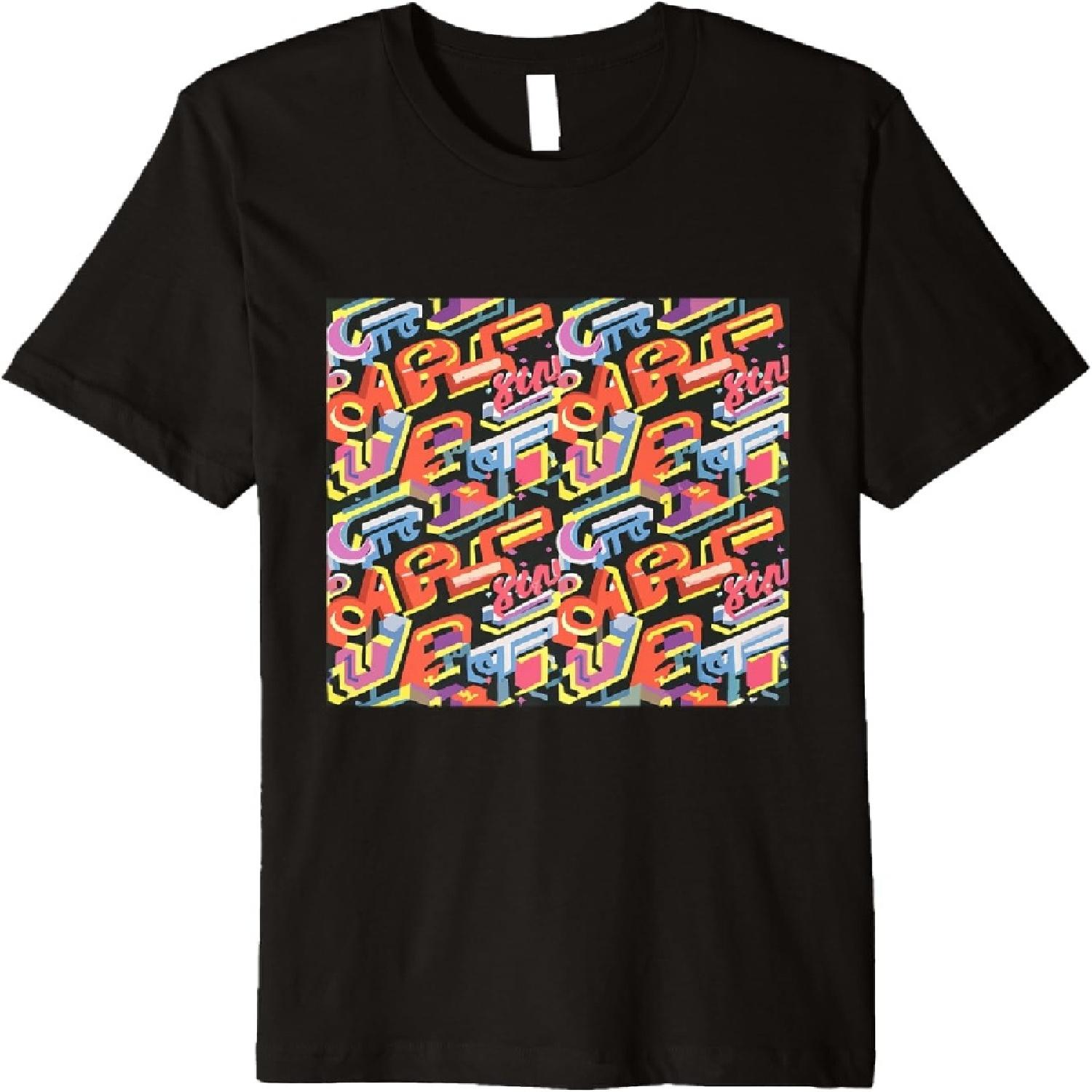 with Pop Art style Premium T-Shirt XXXXXL разноцветный